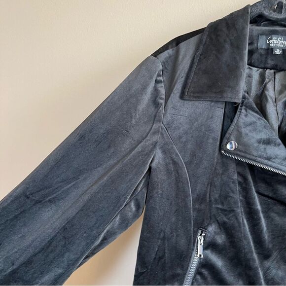✨ CoffeeShop New York Black Velvet Moto Jacket XL NWT - Picture 6 of 12